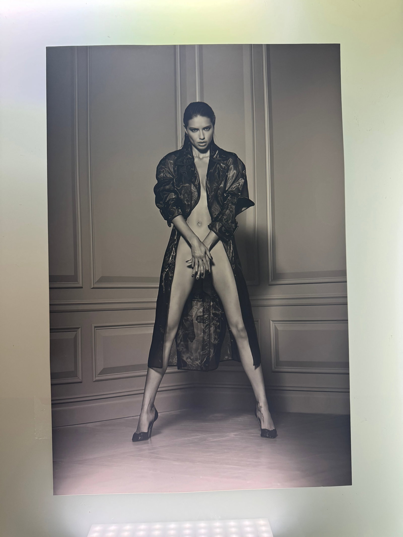 Russel James . Adriana Lima, in trench coat, 2016 with COA: 45x30 cm - Getty Images with COA
