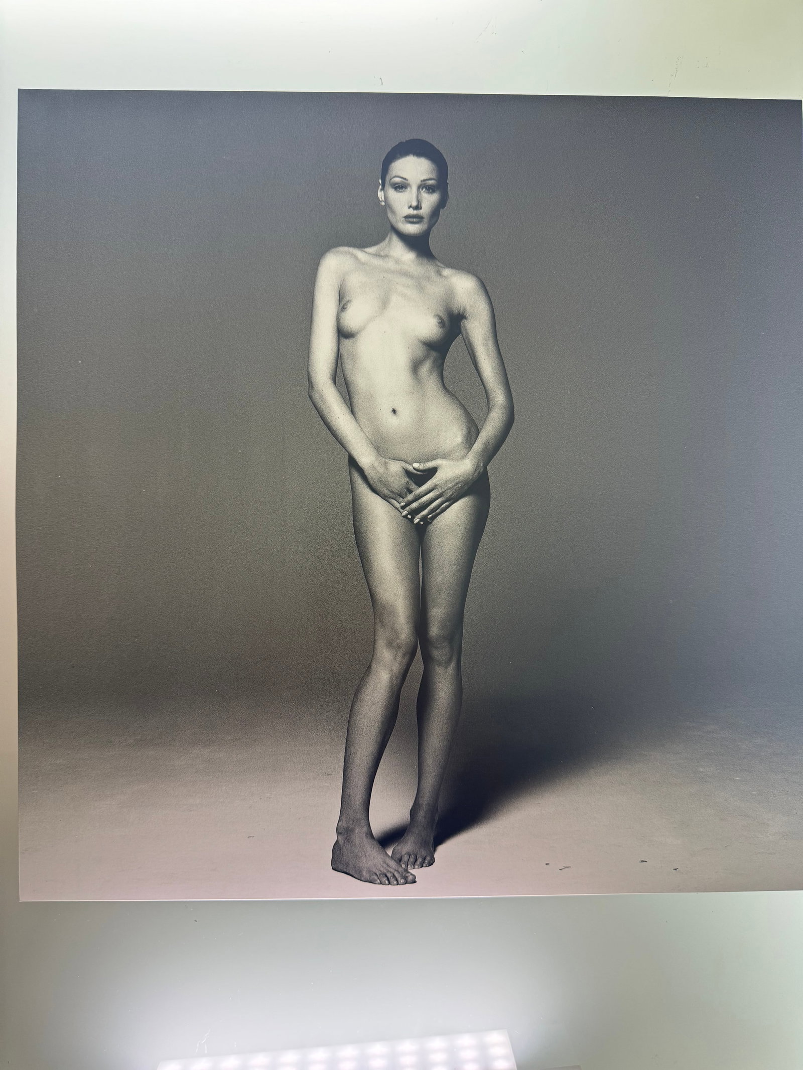 Michel Comte - Carla Bruni, 1993 - Yellow Korner: 40x40 cm - Printed by YELLOW KORNER with COA