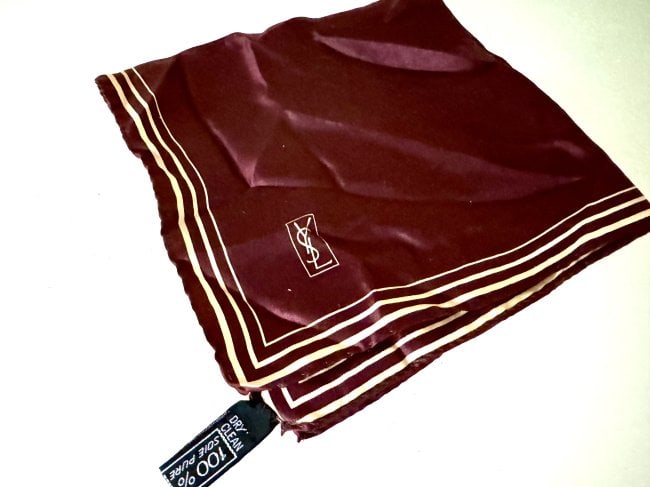 YVES SAINT LAURENT - Silk Handkerchief: 35x35 cm