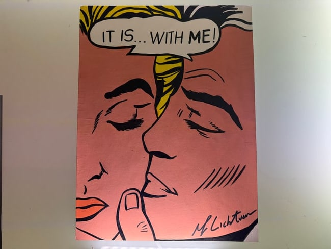 Roy Lichtenstein (1923-1997) - Handpainted Signed Drawing with COA: From the ART GALLERY NEW YORK collection, all those works were exposed till 2013 in the gallery and then sold to a private in Berlin who has permitted to expose the works in 2019 at MUDEC of Milan.Eve