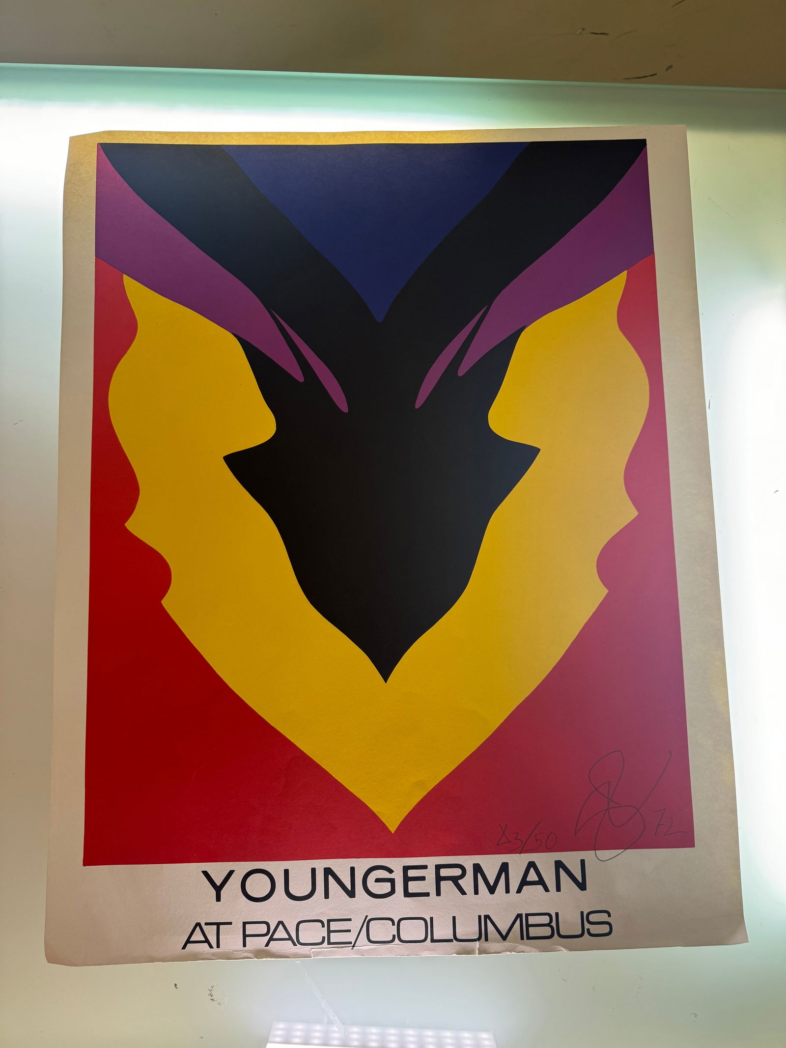 Poster - JACK YOUNGERMAN / At Pace Columbus - Signed - 1972: Exhibition Poster 1972 - YOUNGERMAN - Signed - 74x57 cm - 43/50 numbered
