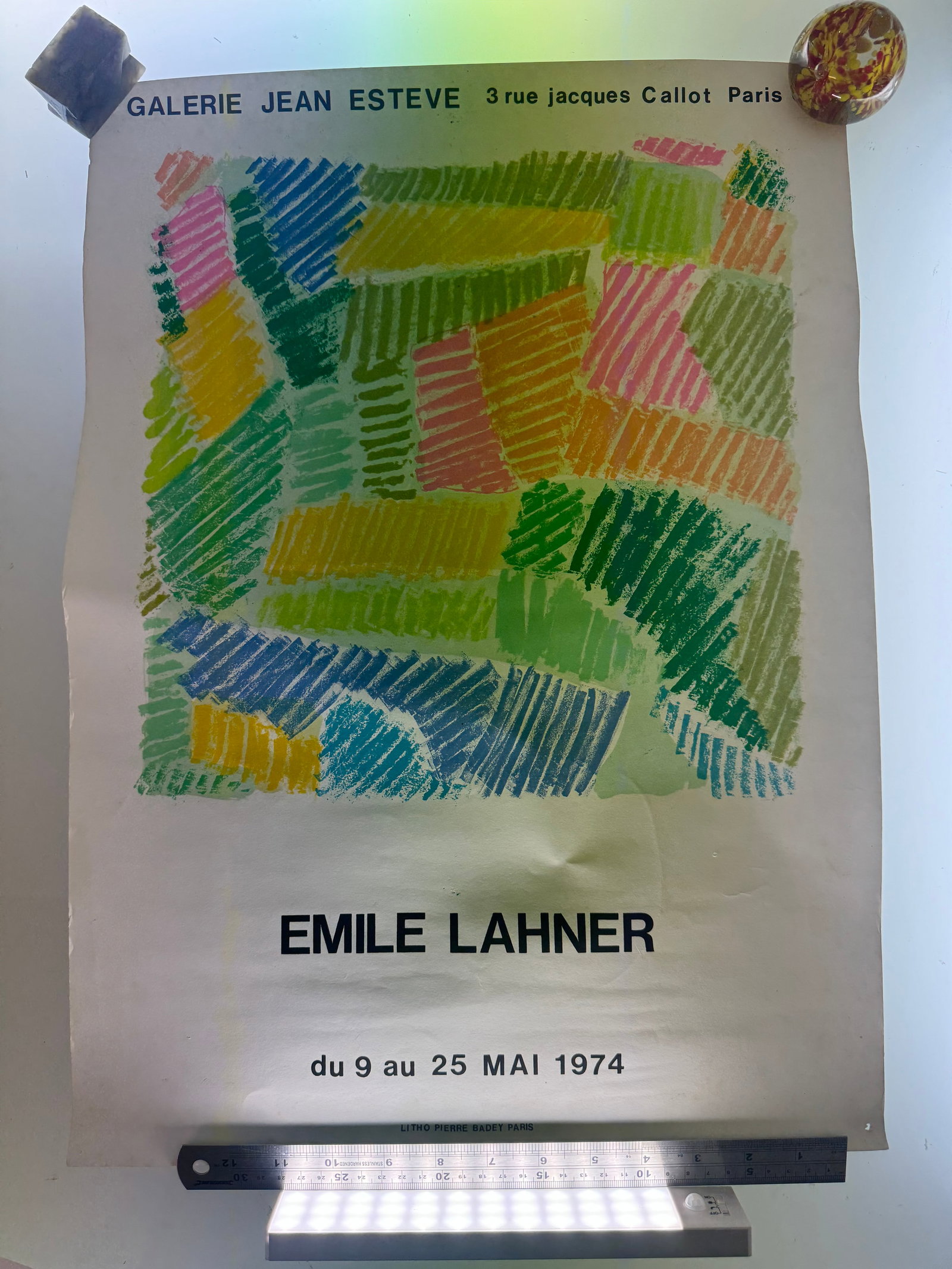 Poster - Emile Lahner - Galerie Jean Esteve - 1974: Vintage Exhibition poster - 57 x 41 cm - 1974