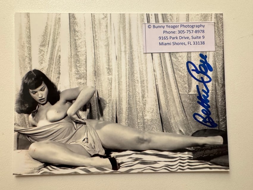 Bunny Yeager - Bettie Page - Private Archive - Signed Photo by Bettie Page: From Private Archive of Bunny Yeager Studio - Signed by Bettie Page - Photo from 70's