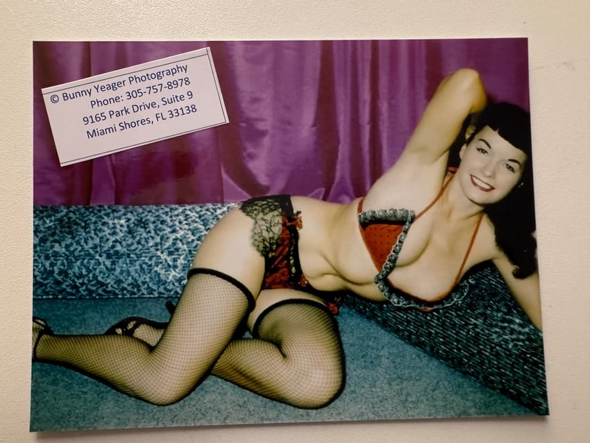 Bunny Yeager - Bettie Page - Private Archive - Signed Photo by Bettie Page: From Private Archive of Bunny Yeager Studio - Signed by Bettie Page - Photo from 70's