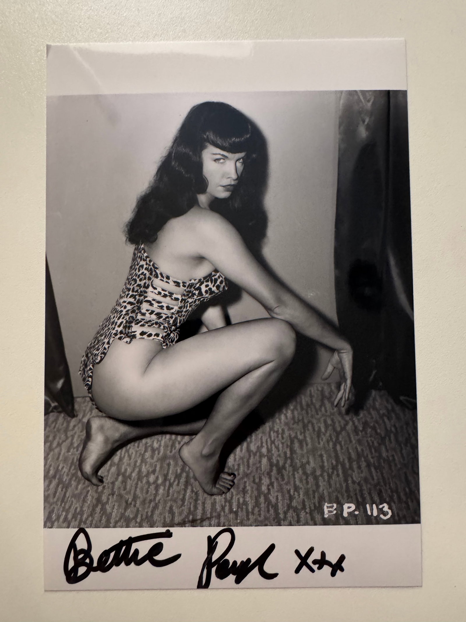 Bunny Yeager - Bettie Page - Private Archive - Signed Photo by Bettie Page: From Private Archive of Bunny Yeager Studio - Signed by Bettie Page - Photo from 70's