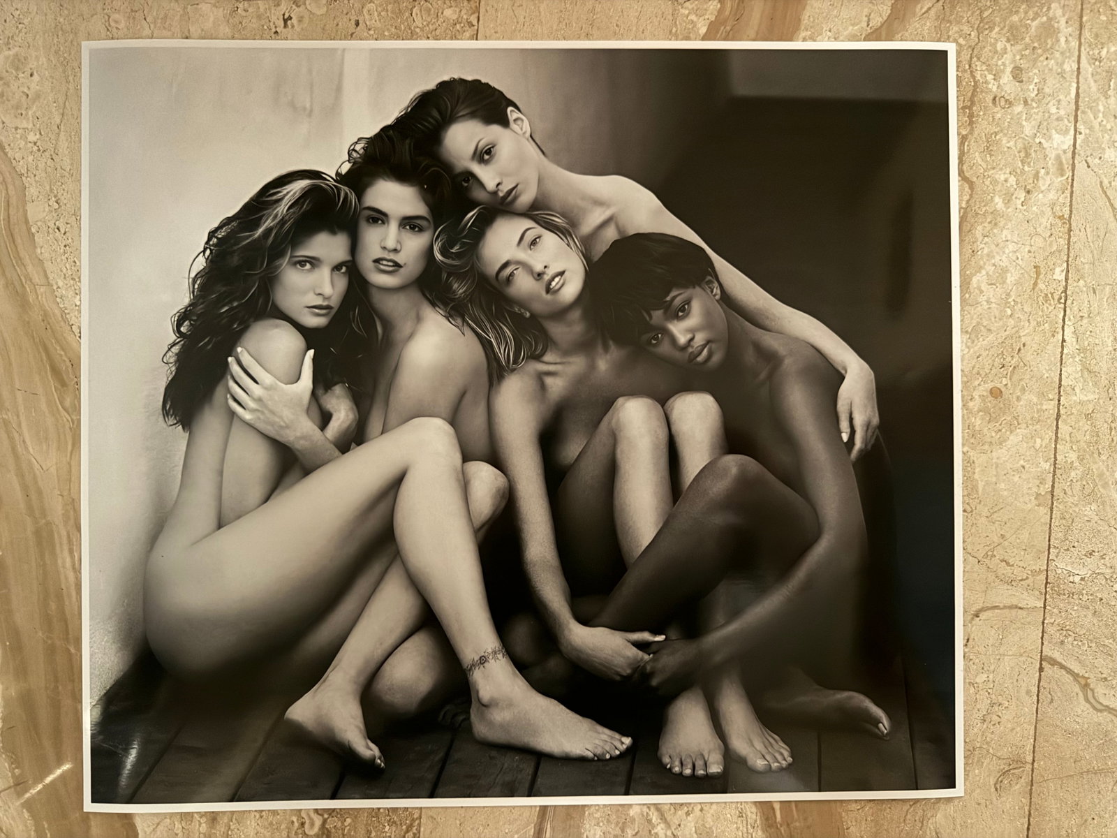 Herb Ritts - Supermodels - Herb Ritts Studio: Studio Stamp - Belonged to Kim Goodwin Collection - 43x37 cm