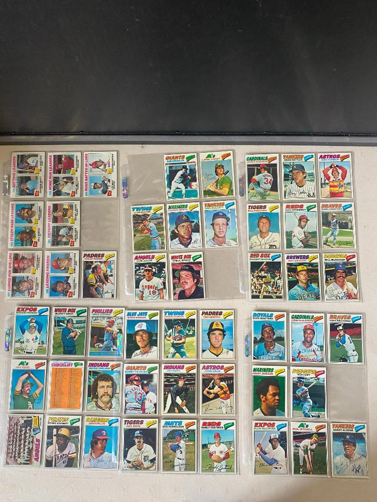 BASEBALL-1977 Topps Cards: 1 Binder with 1977 Topps cards, see photos for all cards included.
