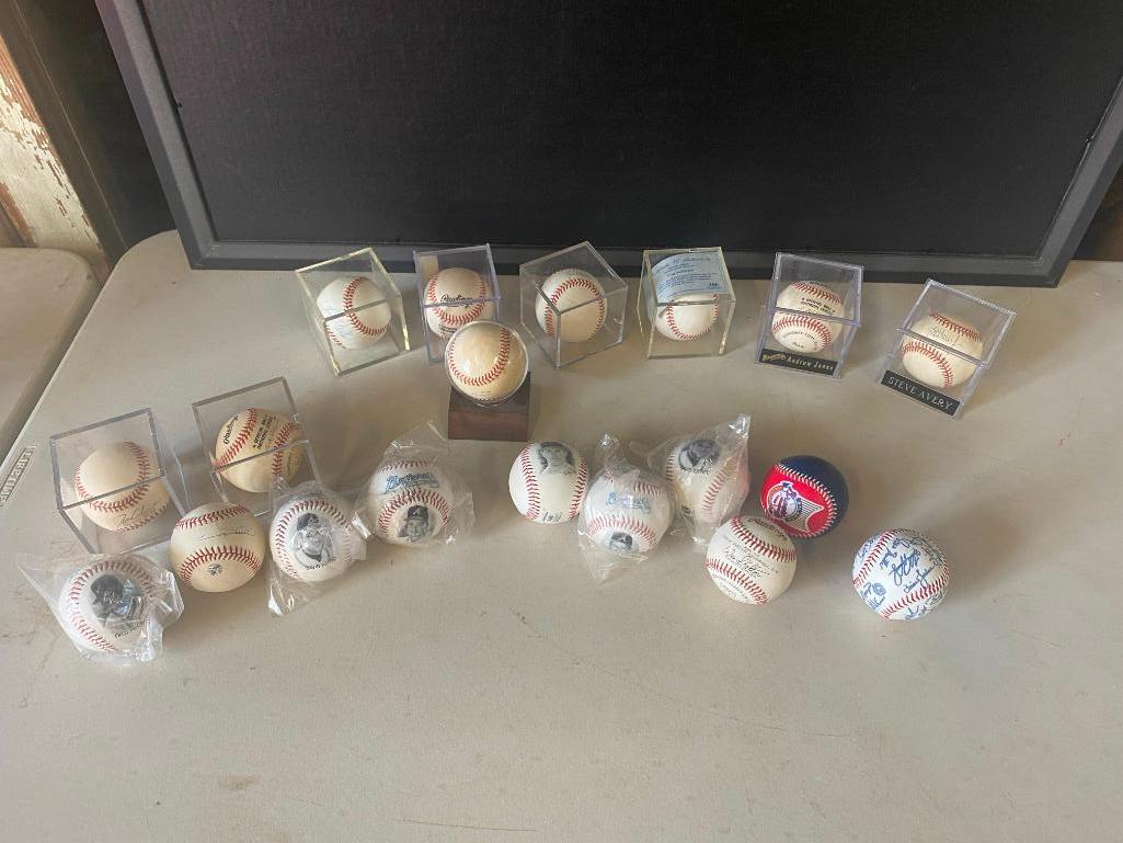 Autographed Baseballs (Chipper Jones, Tug McGraw and more) and cards with Bo Jackson (1 of 20)