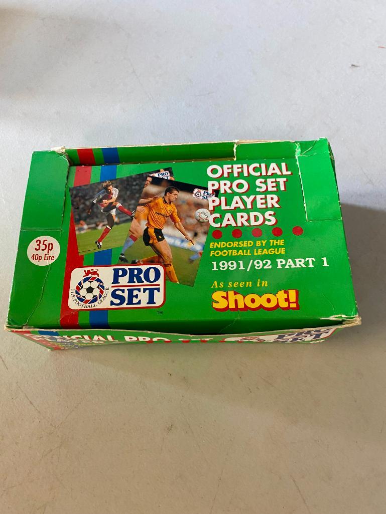 1991-92 Part 1 Official Pro Set Football League (Soccer) Trading Cards in box, most in wrappers (1 of 5)