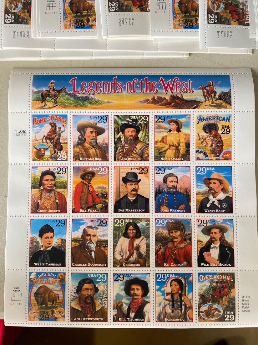 Legends Of The West Stamp Collection, approx. 113 Sheets! (1 of 2)
