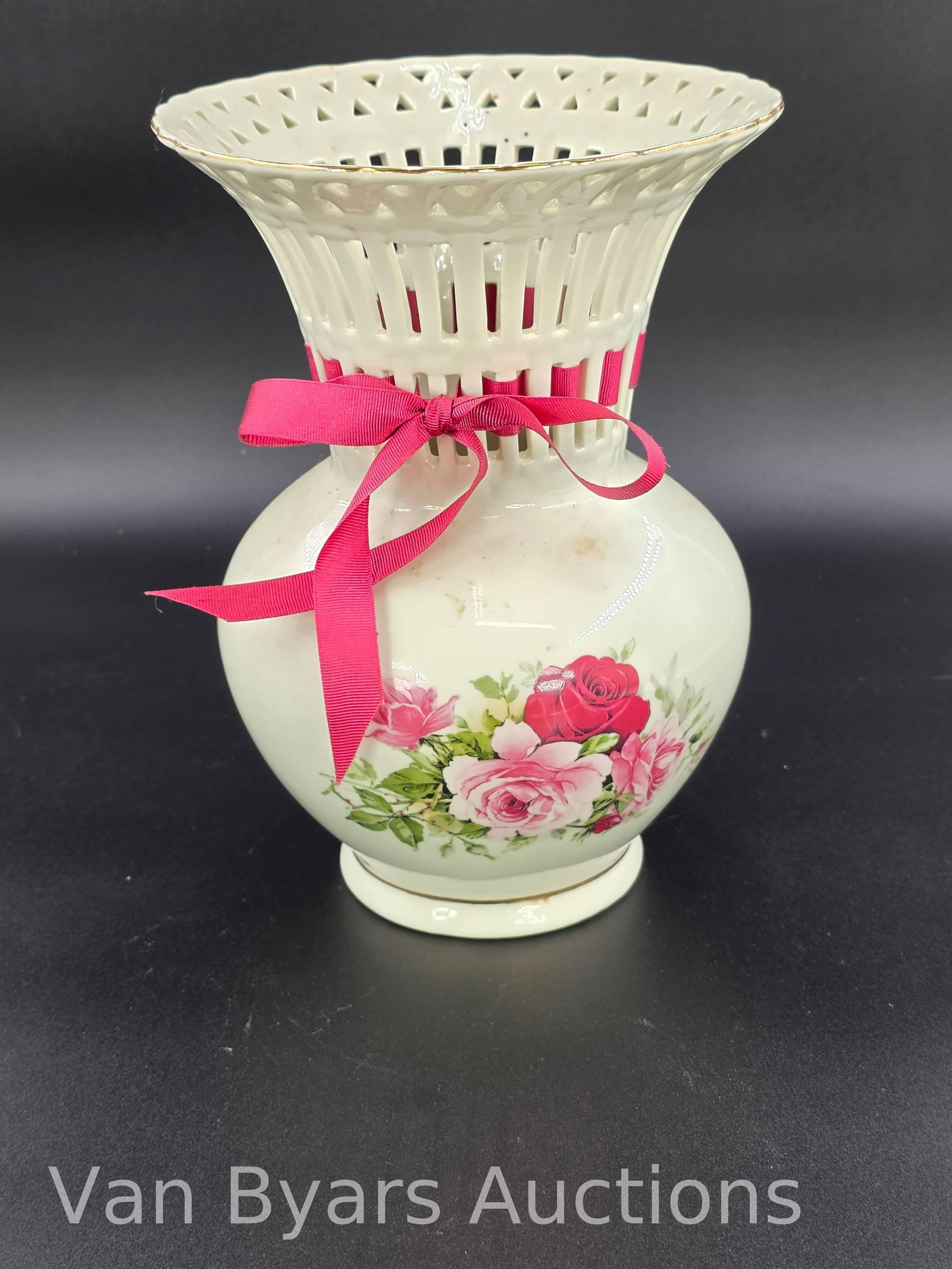 Baum. Bros. Formalities Pierced Rose Vases and Platter, INV. 2003 - 4