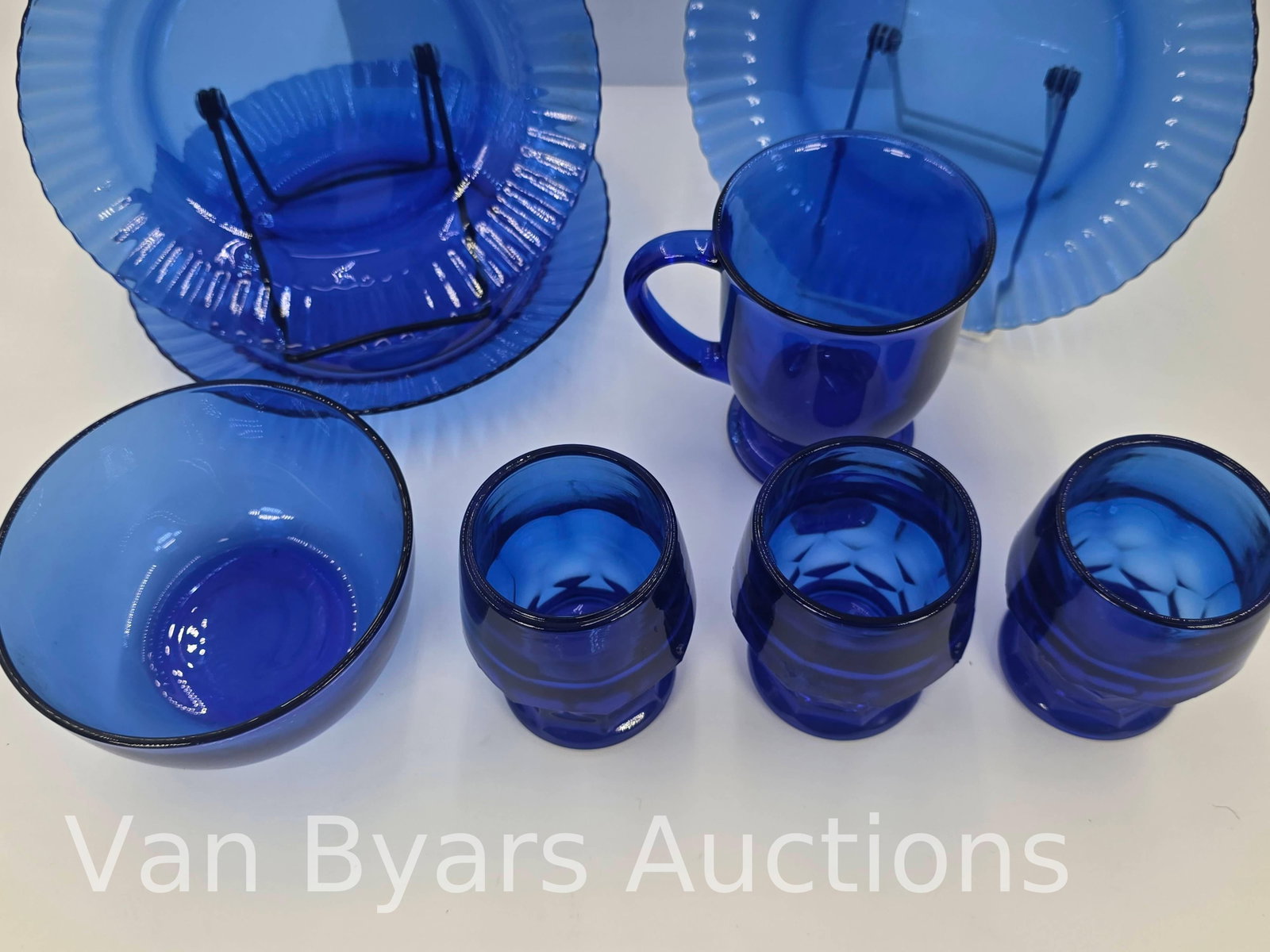 Cobalt Blue Assorted Items, 14 Pieces, INV. 2007 - 2
