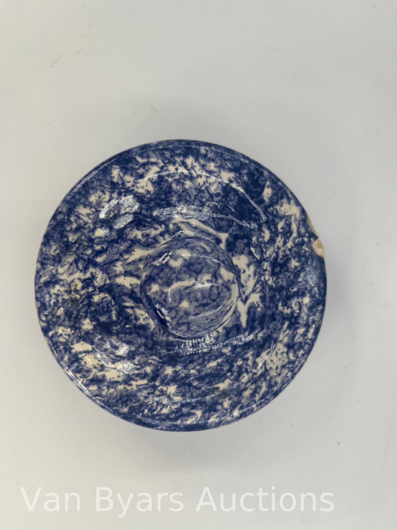 Pair of Blue and White Spongeware Canisters, INV. 2018 - 3