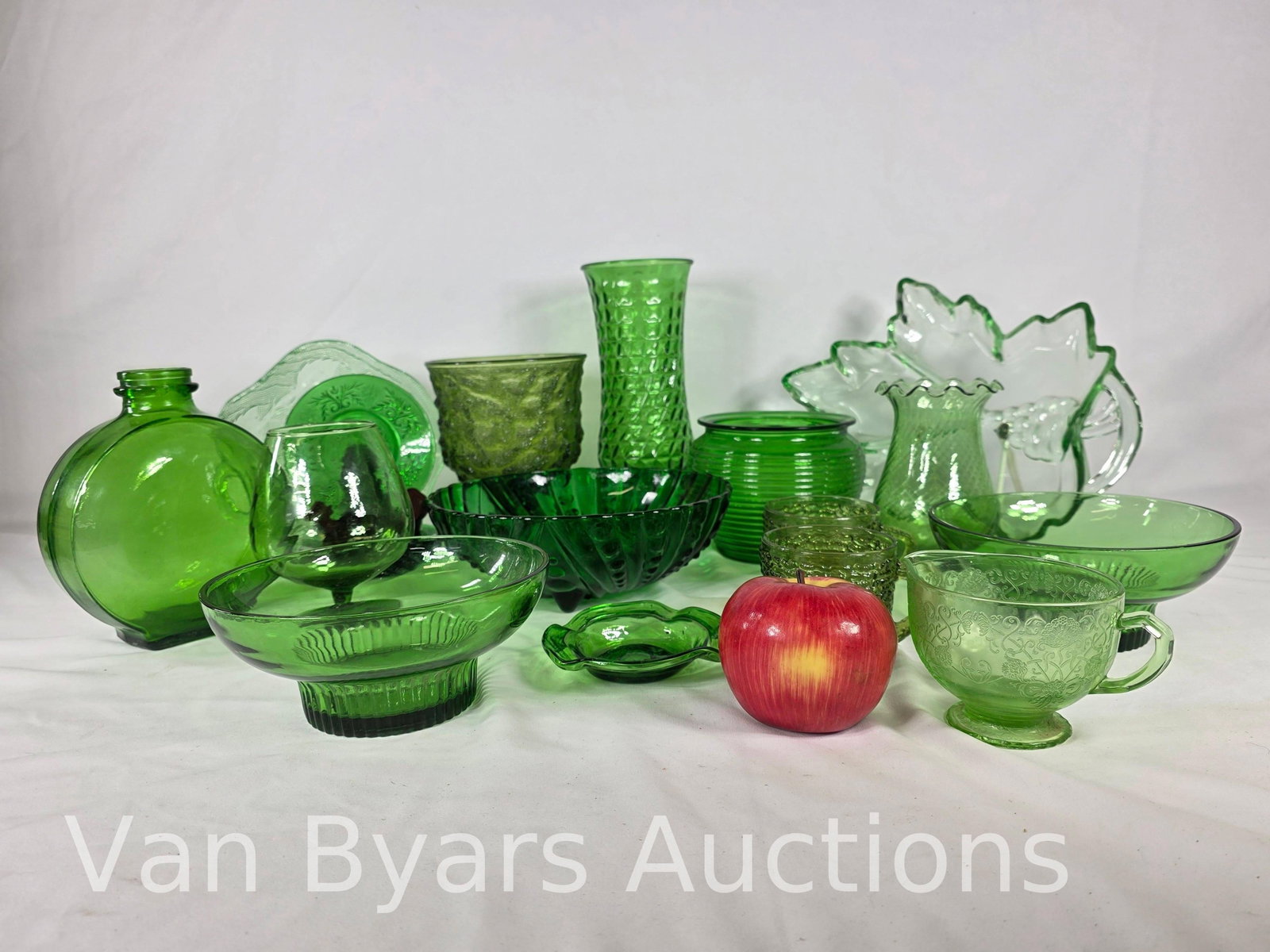 Assorted Vintage Green Glass, 20 pieces, INV. 2027 - 2