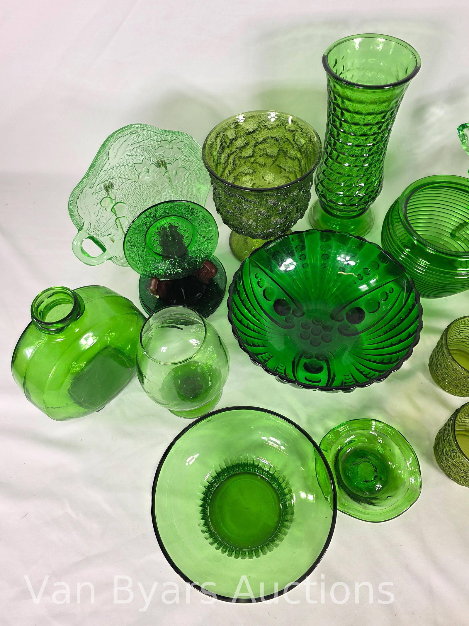 Assorted Vintage Green Glass, 20 pieces, INV. 2027 - 5