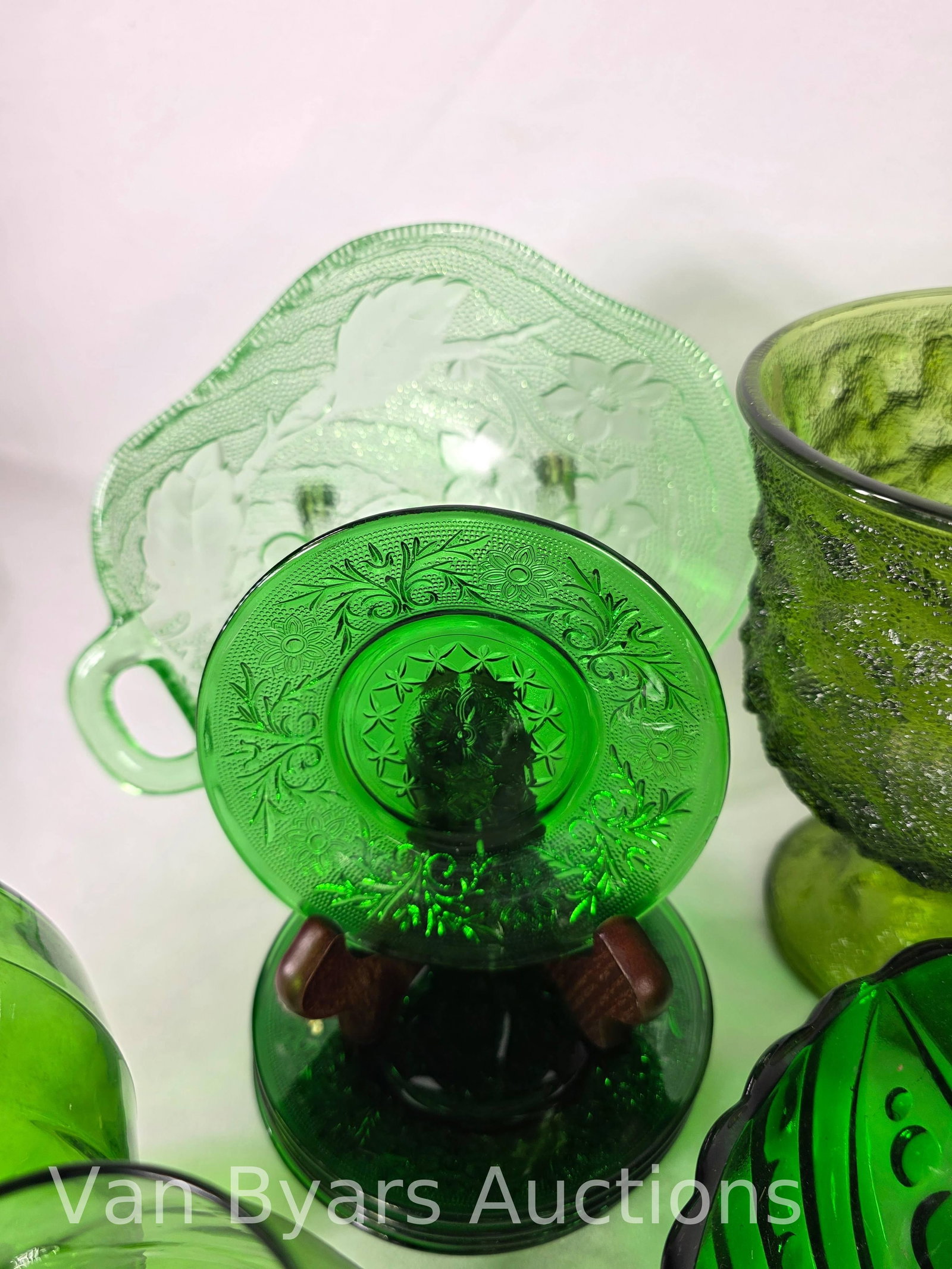 Assorted Vintage Green Glass, 20 pieces, INV. 2027 - 7