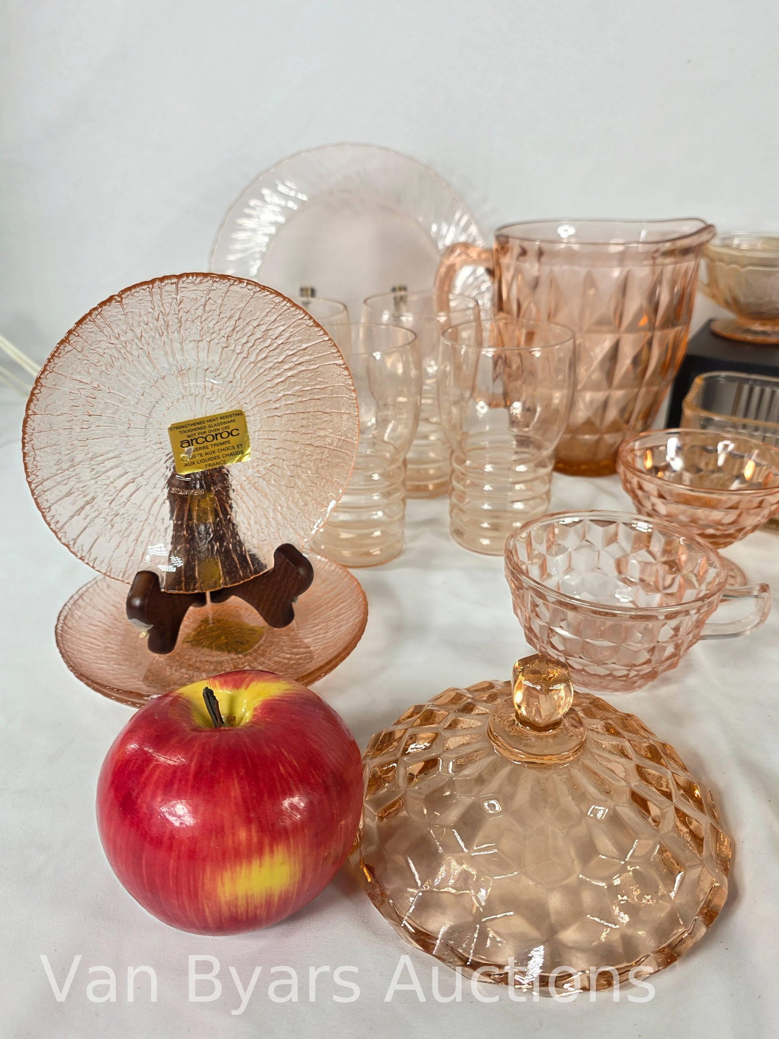 Assorted Vintage Pink Glass, 24 pieces, INV. 2028 - 4