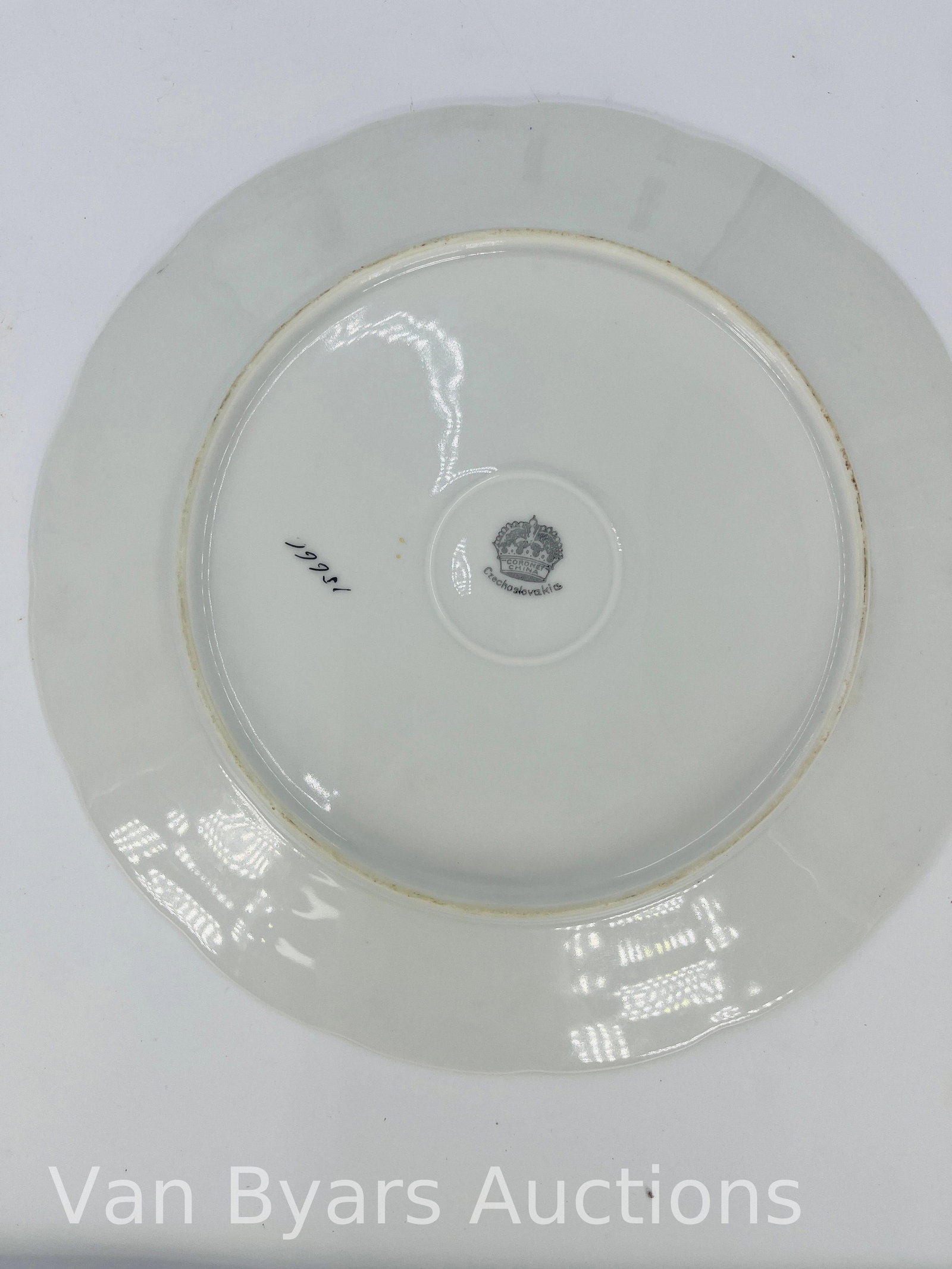 Czechoslovakia Porcelain Transfer Decorate Gilt Floral Service Plates, INV. 2111 - 3
