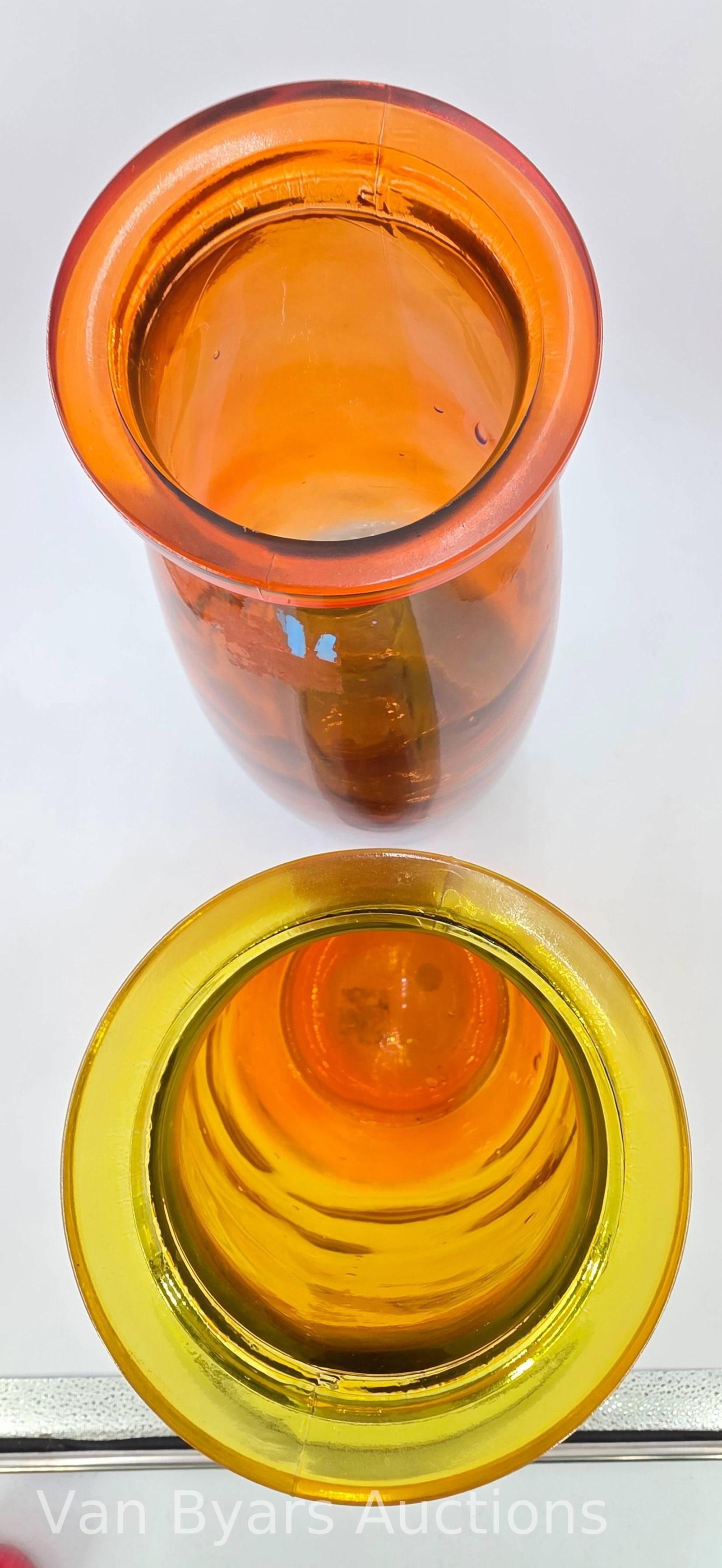Blenko Style Floor Vases, Made in Spain, INV. 2234 - 4