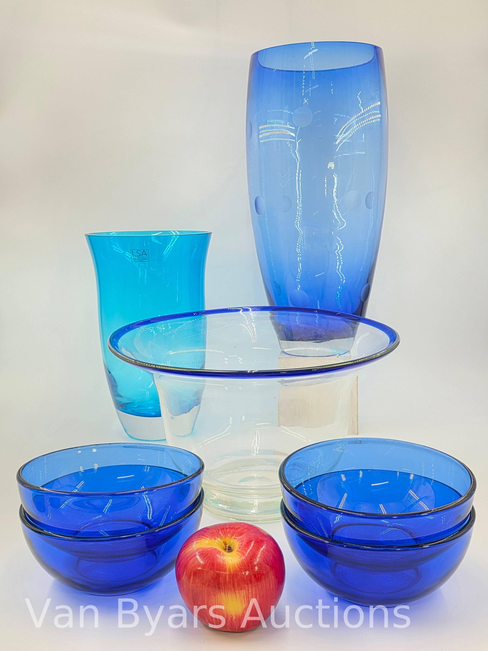 Assorted Blue Glass Items, 7 pieces, INV. 2235 - 2