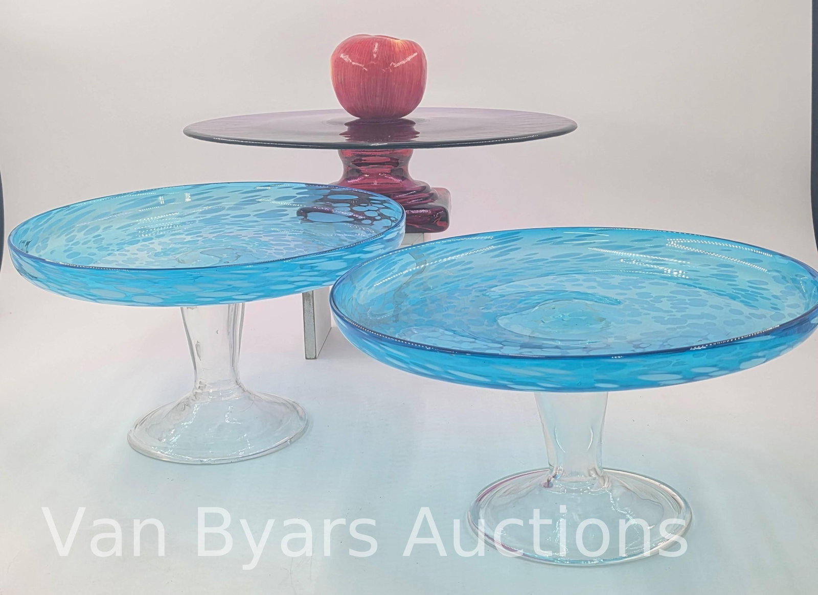 Assorted Glass Footed Platters, 3 pieces, INV. 2237 - 2