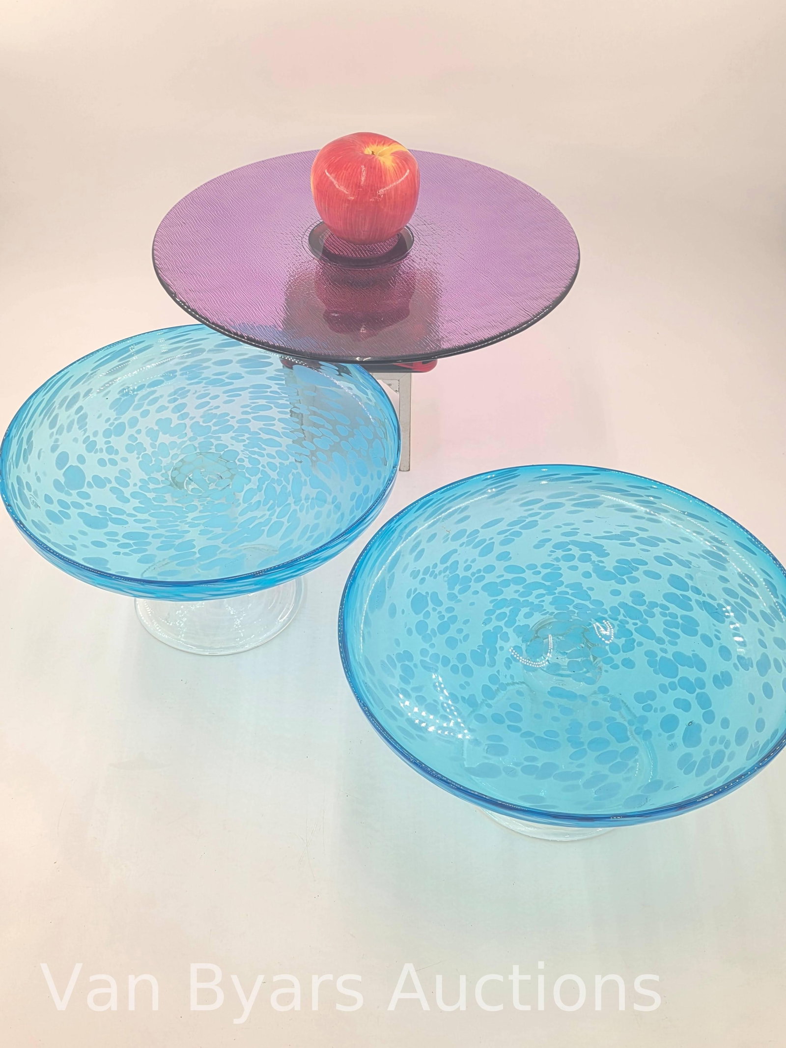 Assorted Glass Footed Platters, 3 pieces, INV. 2237 - 3