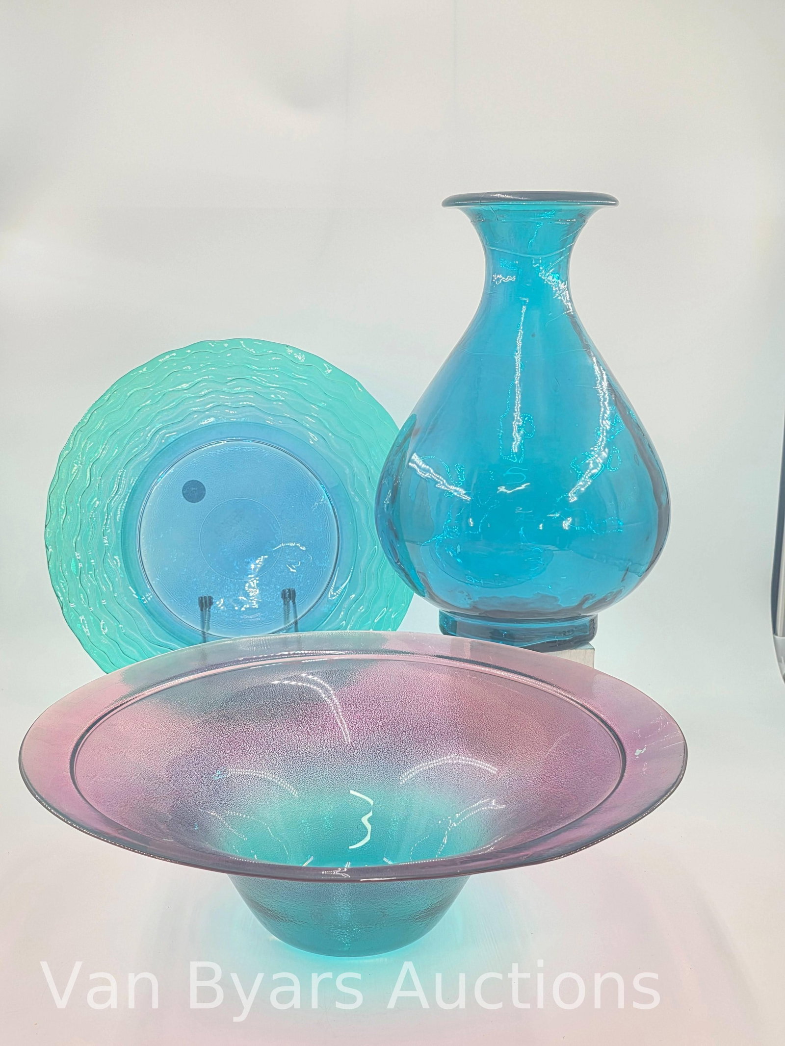 Assorted Glass Items, Made in Spain, 3 pieces, INV. 2238 - 2