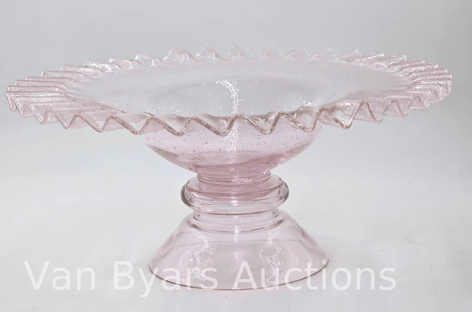 Large Pink Glass Bowl, INV. 2239: Large Pink Glass Bowl, INV. 2239