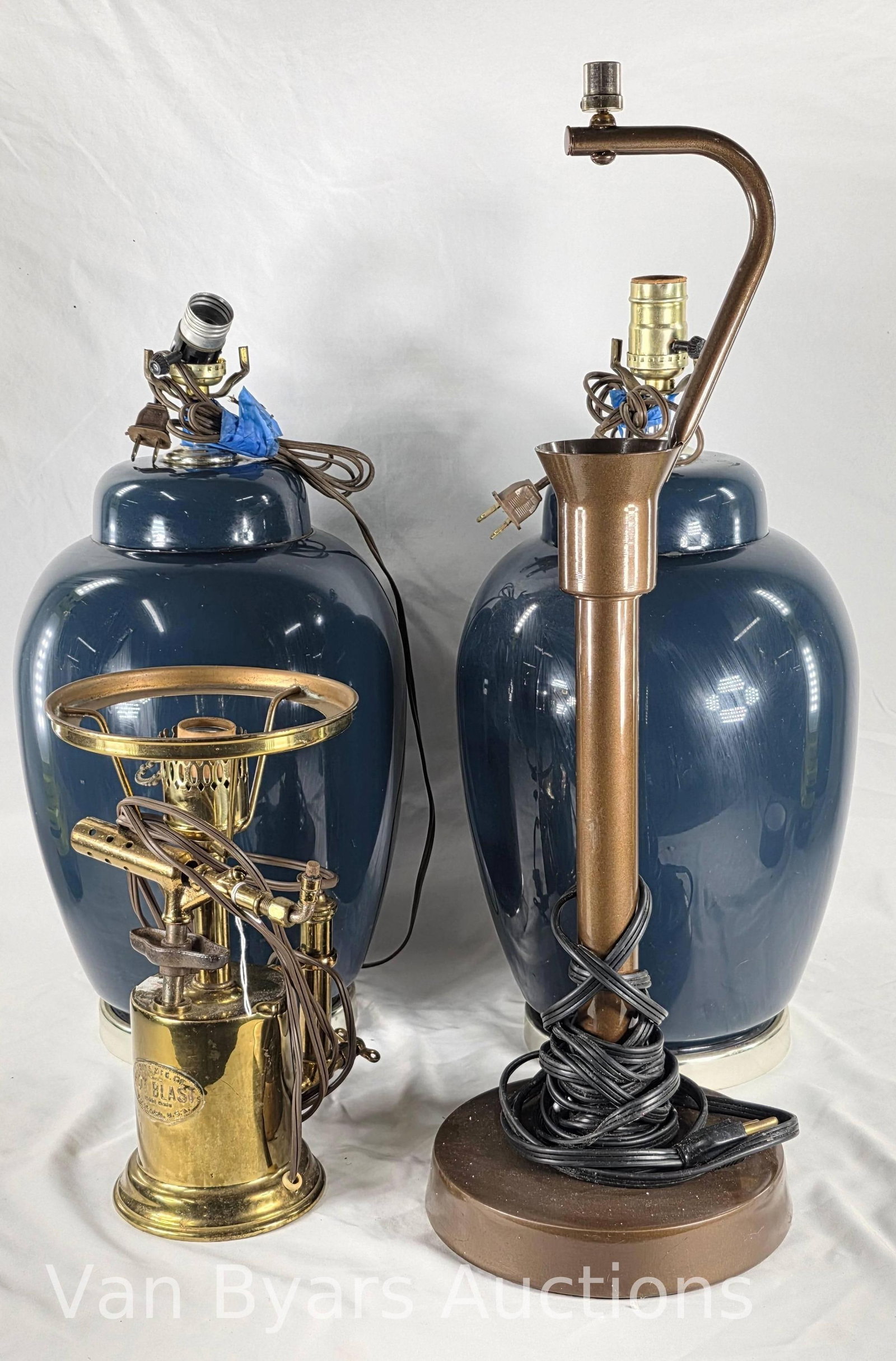 Four Lamps, INV. 2131: Approx. height 22 1/2" to top of tallest finial.