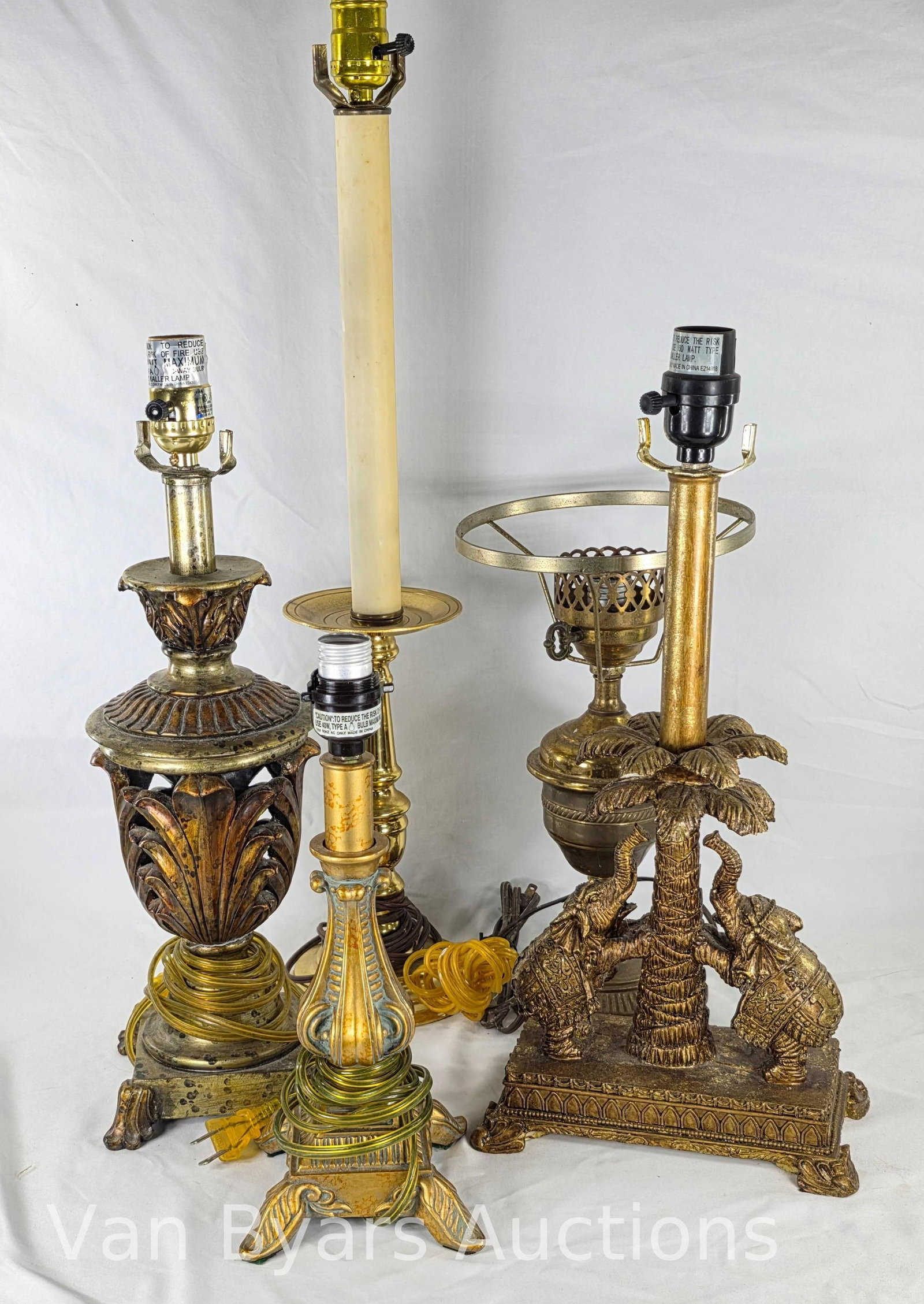 Five Lamps, INV. 2133: Approx. height 25" to top of tallest socket.