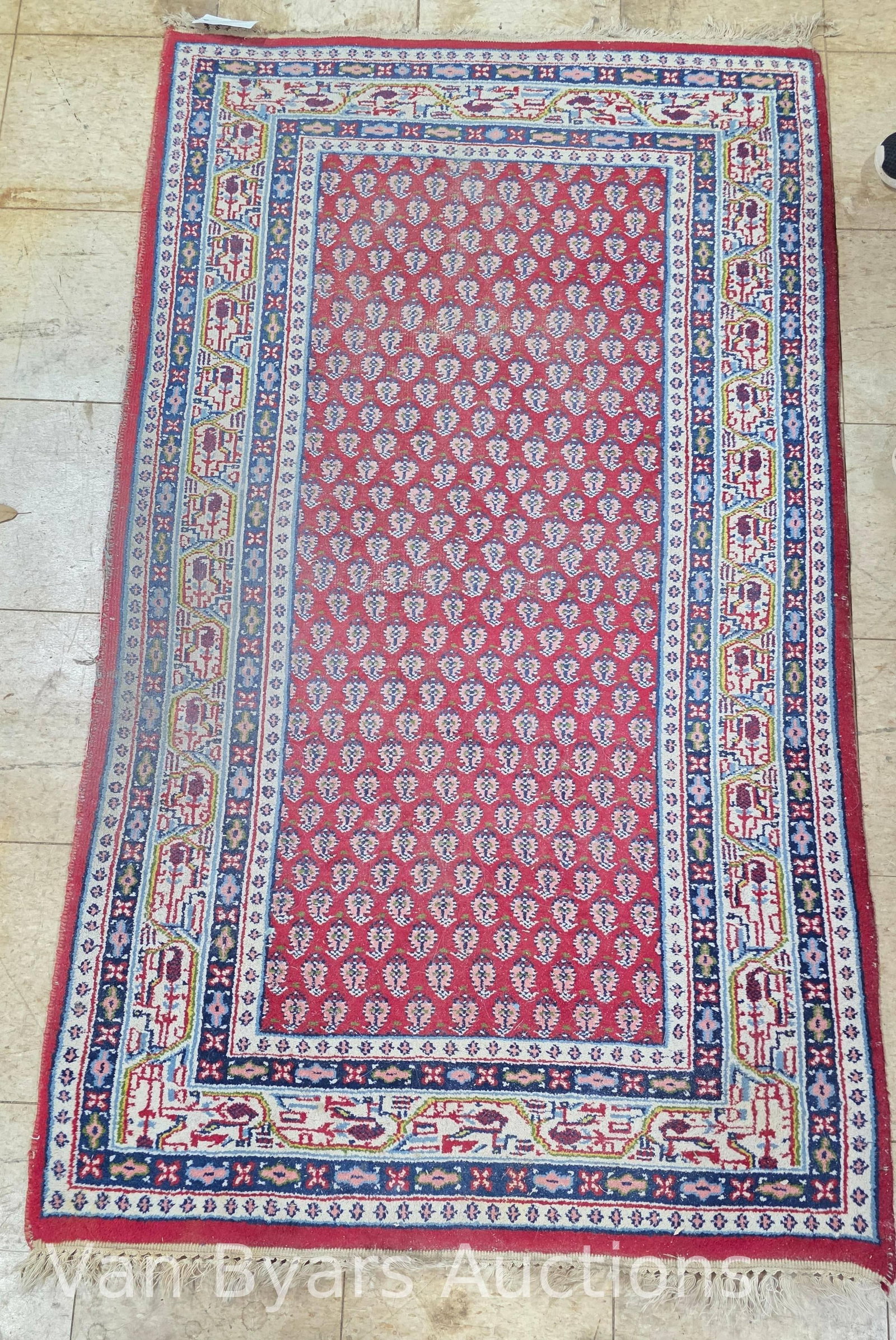 Persian Seraband Style Rug, INV. 2143: Approx. 39" x 69.75" to tassels.