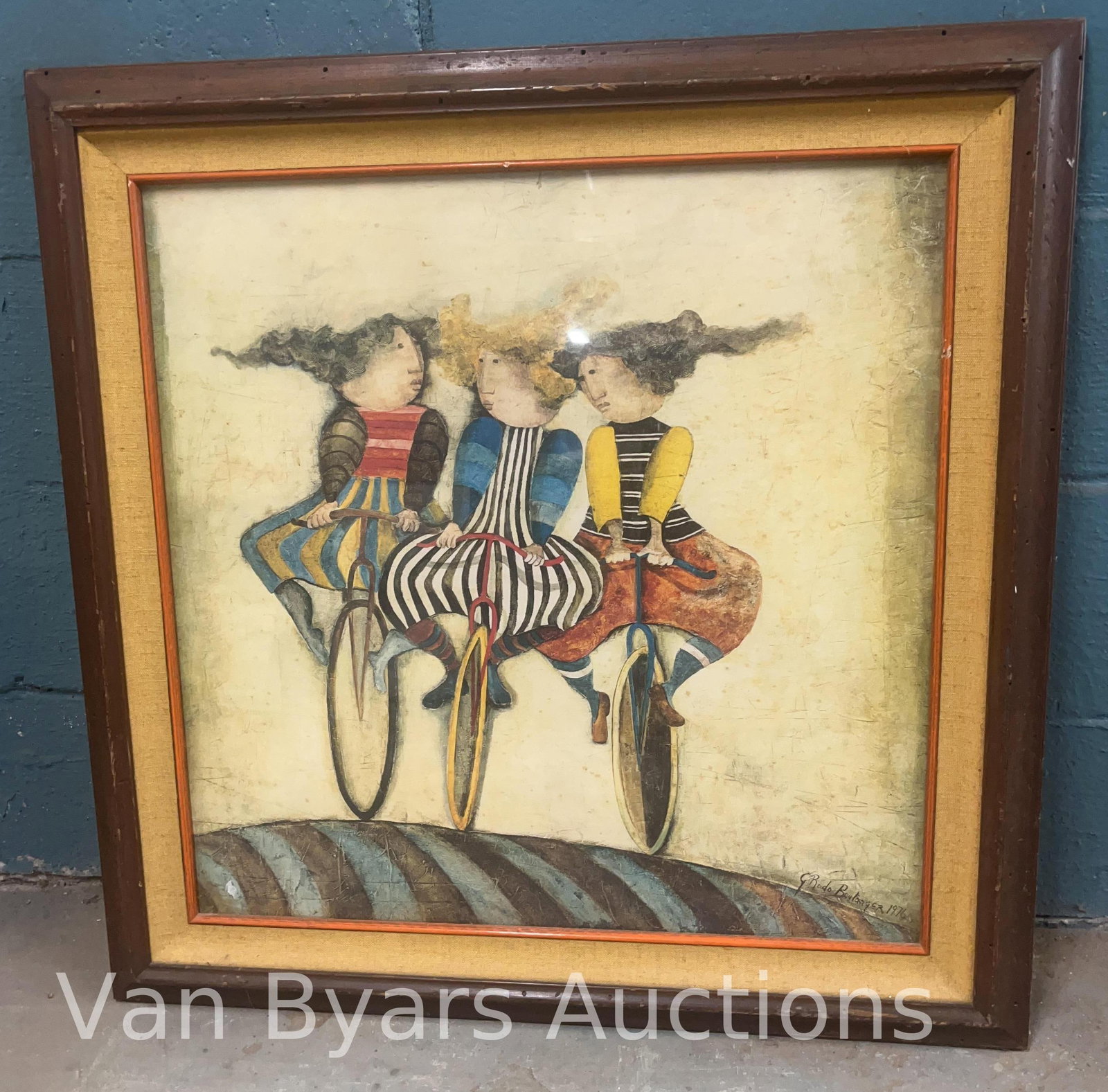 Graciela Rodo Boulanger "Holiday on Wheels", Framed, INV, 2301: Approx. 30 x 30 x 2 inches.