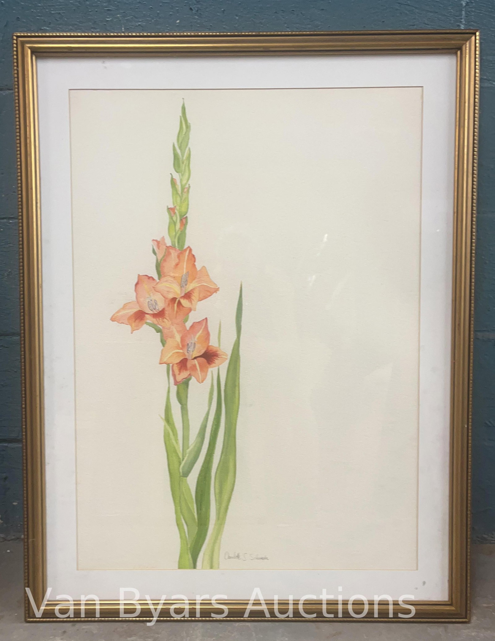 Signed Watercolor on Paper, INV. 2259: Approx. 36 x 28 x 1 inches.
