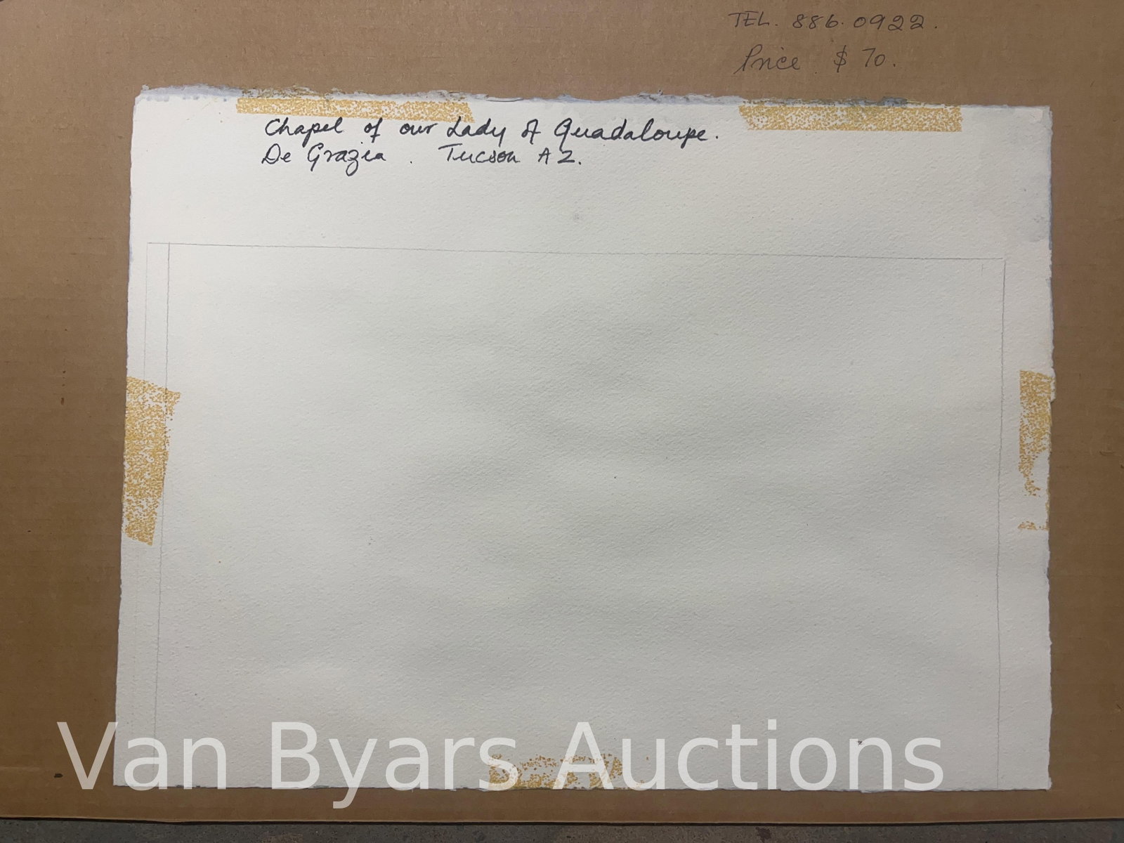 Signed Louise Fletcher "Chapel of Our Lady of Guadalupe" Watercolor, INV. 2311 - 3