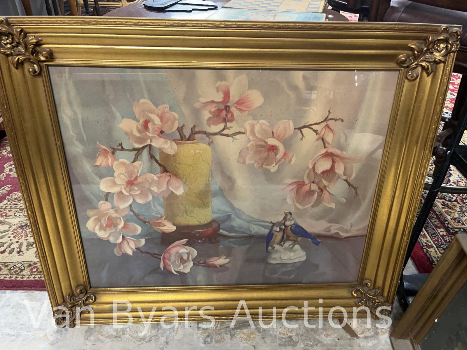 Two Floral Scenes, INV. 2170: Largest 31 x 37 x 2 inches.