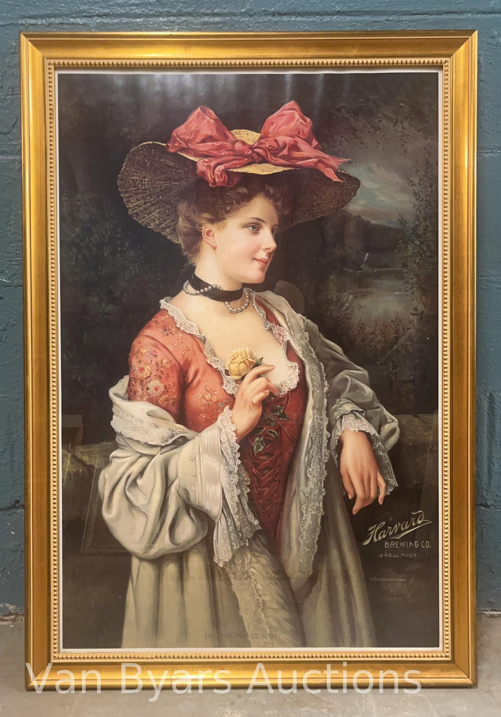 Harvard Brewing Co. Lowell, Mass Framed Print, INV. 2262: Approx. 39.5 x 27.5 x 1 inches.