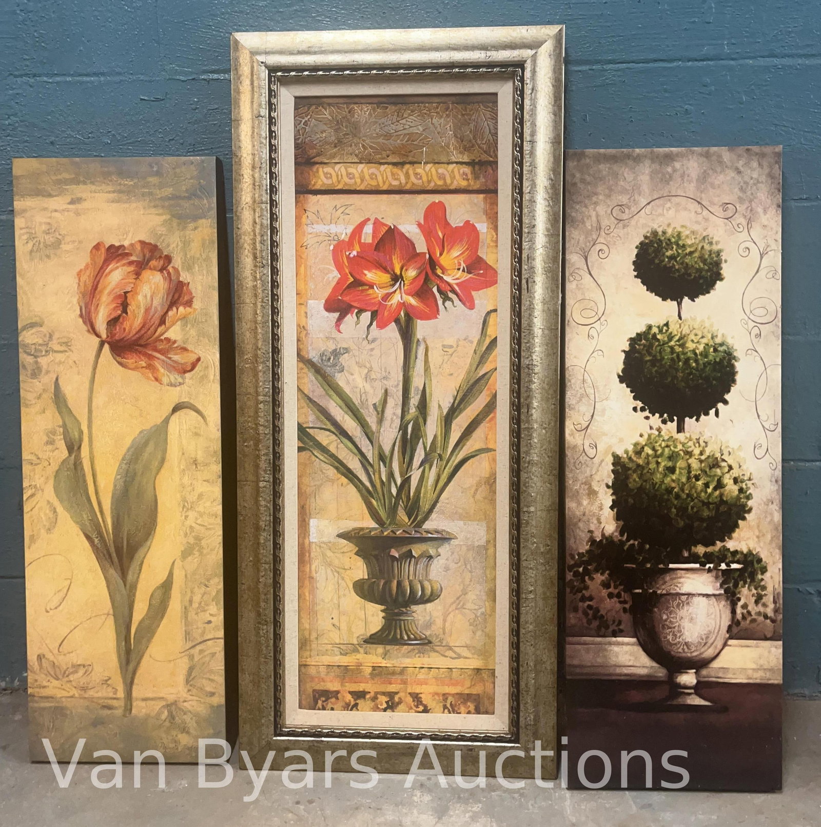 Three Vertical Wall Art, INV. 2247: Largest approx. 42.75 x 19 x 0.75 inches