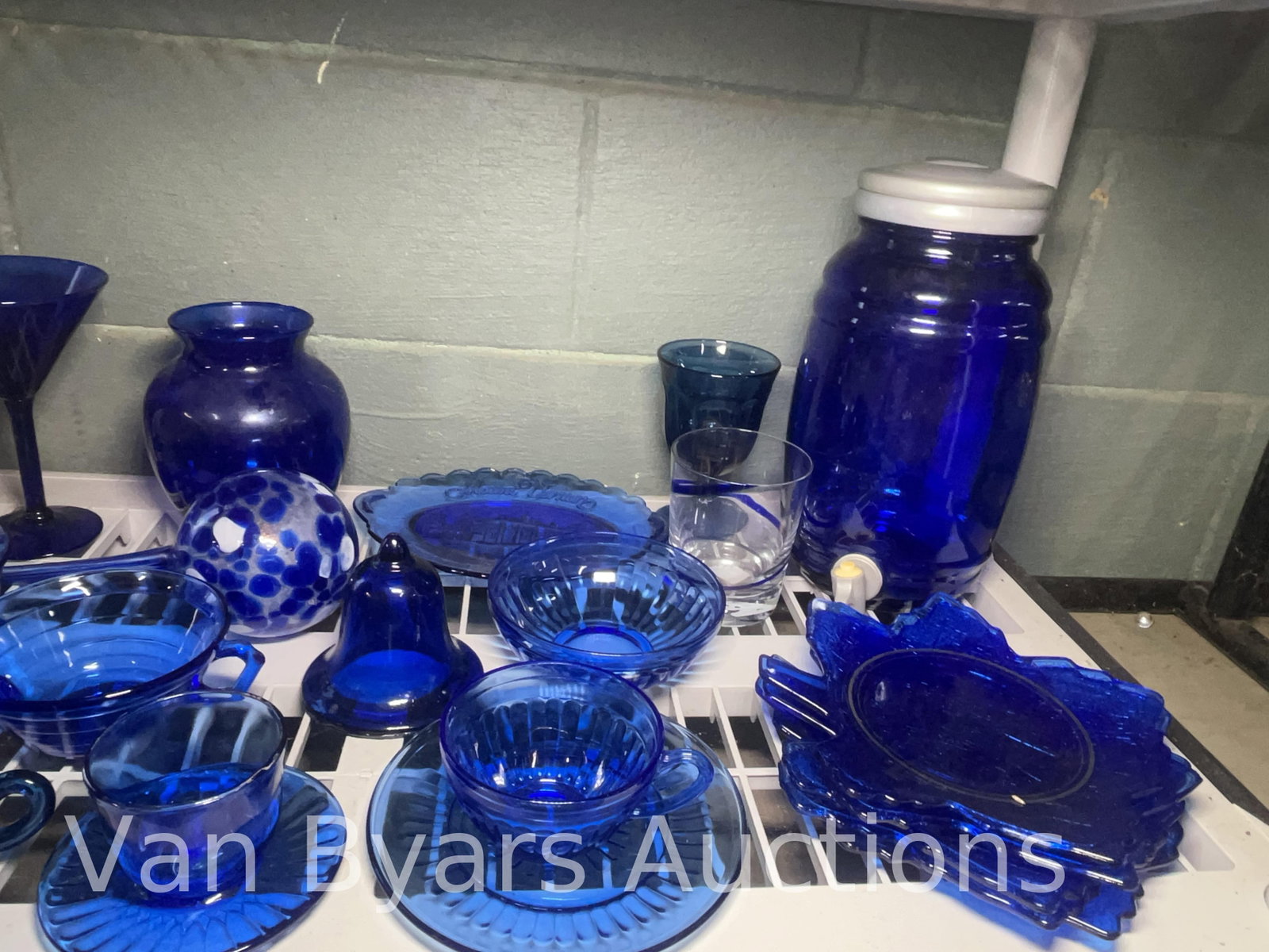 Assorted Cobalt Blue Glassware, Various Patterns, INV. 2086 - 3