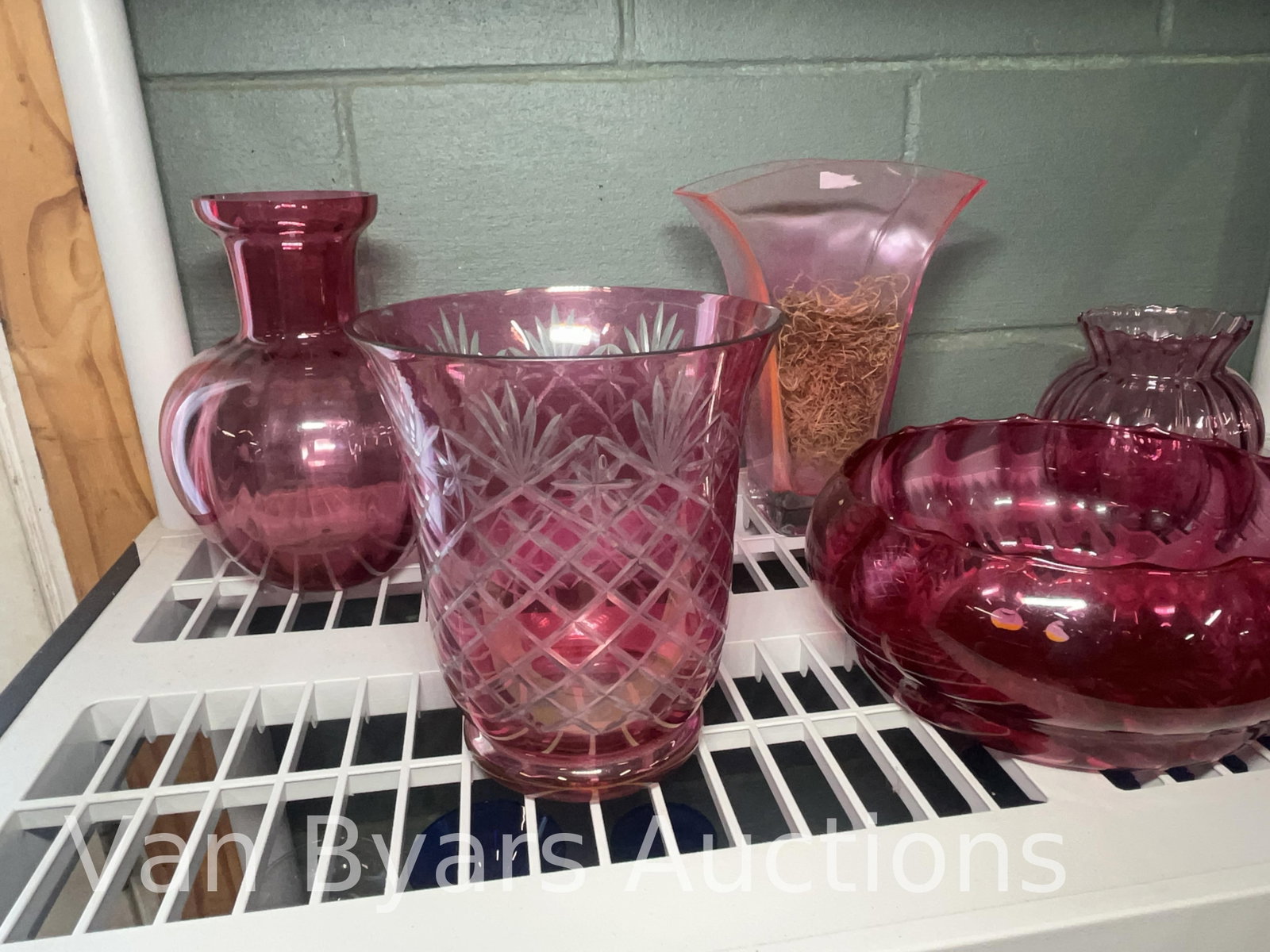 Assorted Cranberry Glassware, Various Patterns, INV, 2085 - 2