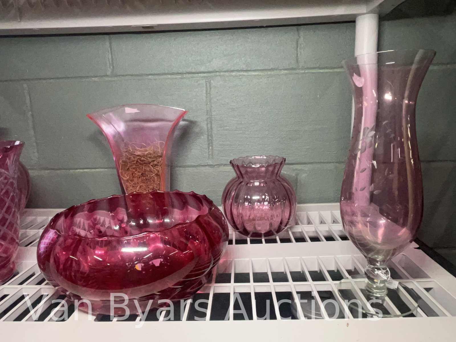 Assorted Cranberry Glassware, Various Patterns, INV, 2085 - 3