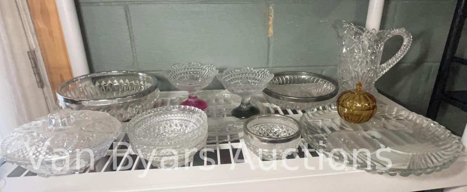 Assorted Glassware, Various Patterns, INV. 284: Approx. dia. of platter 11 7/8".