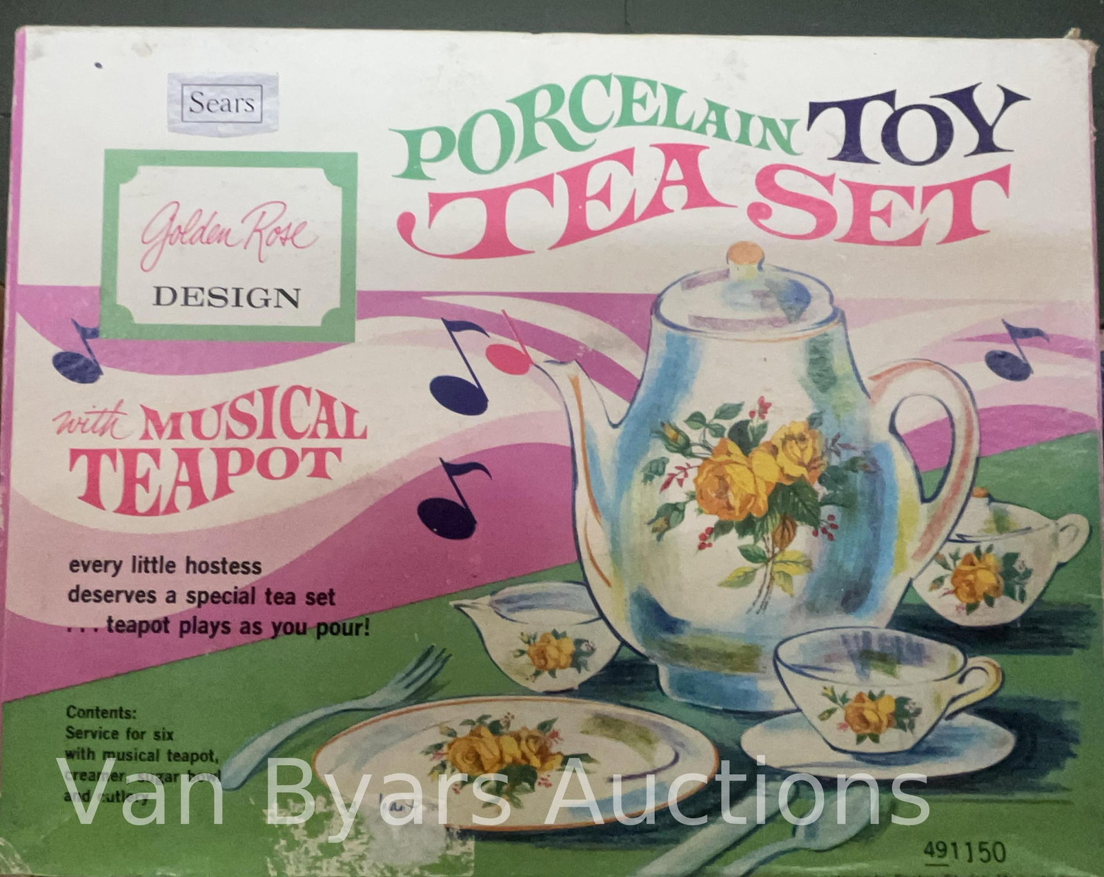 1960s Sears Porcelain Toy Tea Set with Musical Teapot, and other teas sets, INV. 2082 - 2