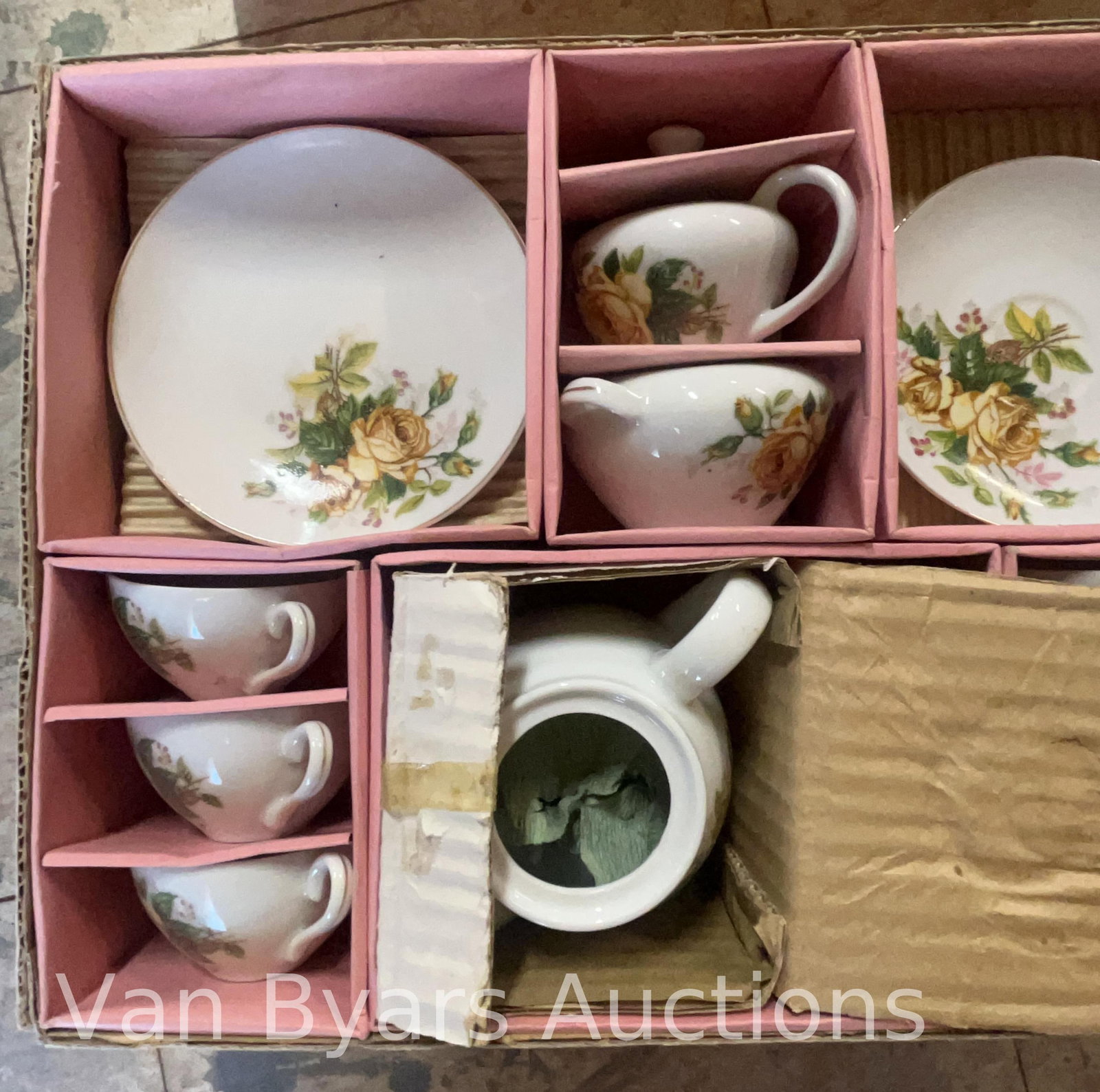 1960s Sears Porcelain Toy Tea Set with Musical Teapot, and other teas sets, INV. 2082 - 4