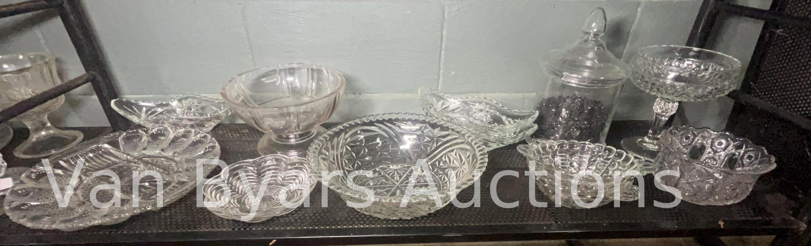 Assorted Glassware, Various Patterns, INV. 2076: Approx. dia. of large bowl 10 5/8".
