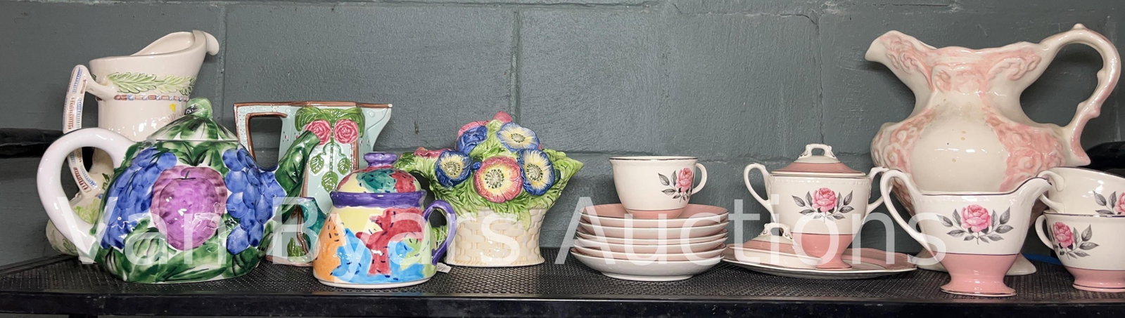 Pitchers, Tea Pots and more INV. 2068: Approx. height of tallest item 10 1/2".