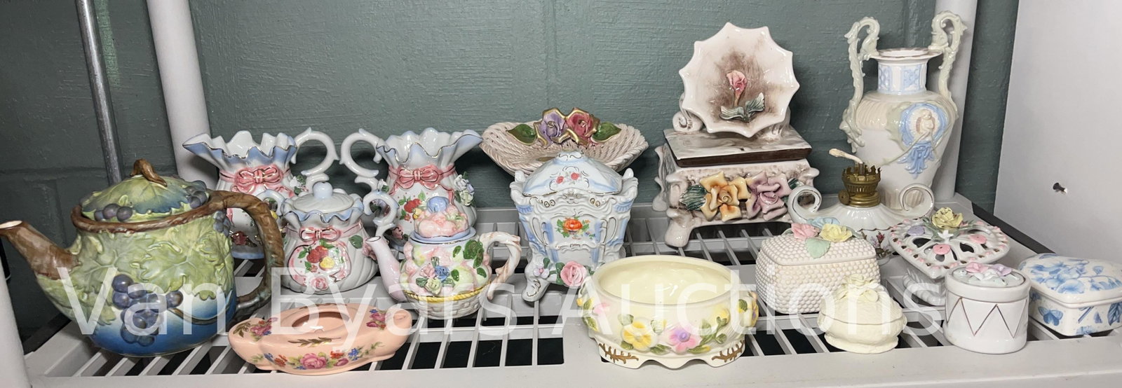 Assorted Floral Ceramics and more incl. Lanzarin, INV. 2062: Approx. height of tallest 8 3/4"