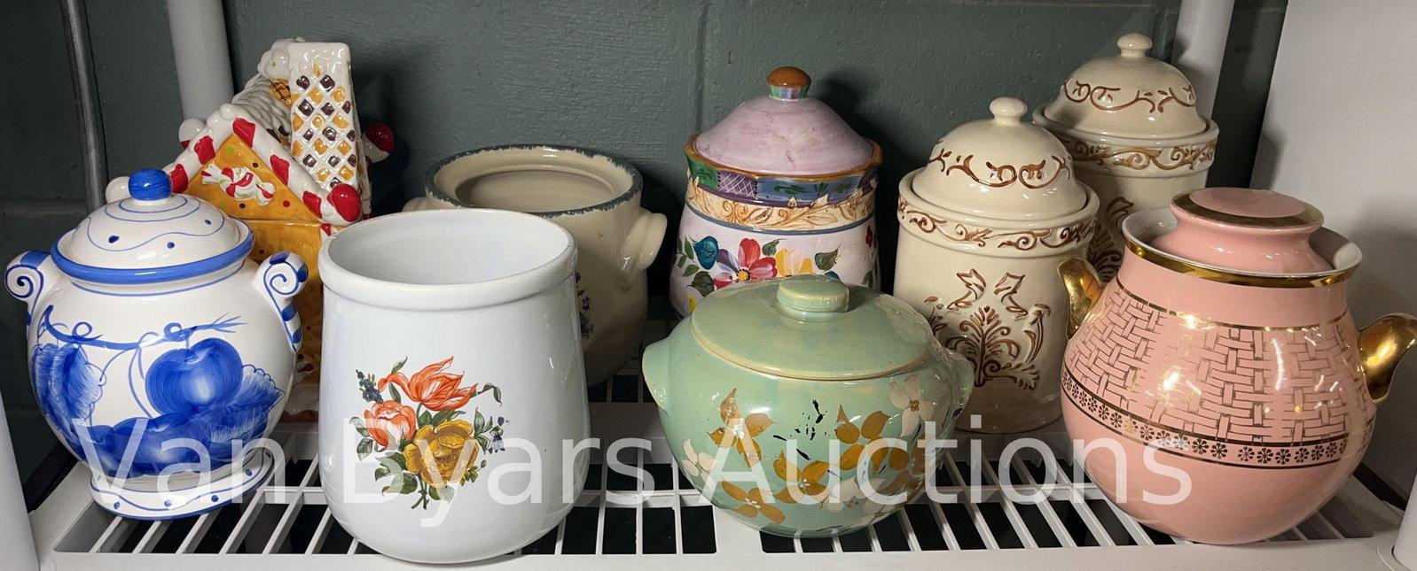 Cookie Jars, INV. 2063: Approx. height of gingerbread jar 10 3/4".