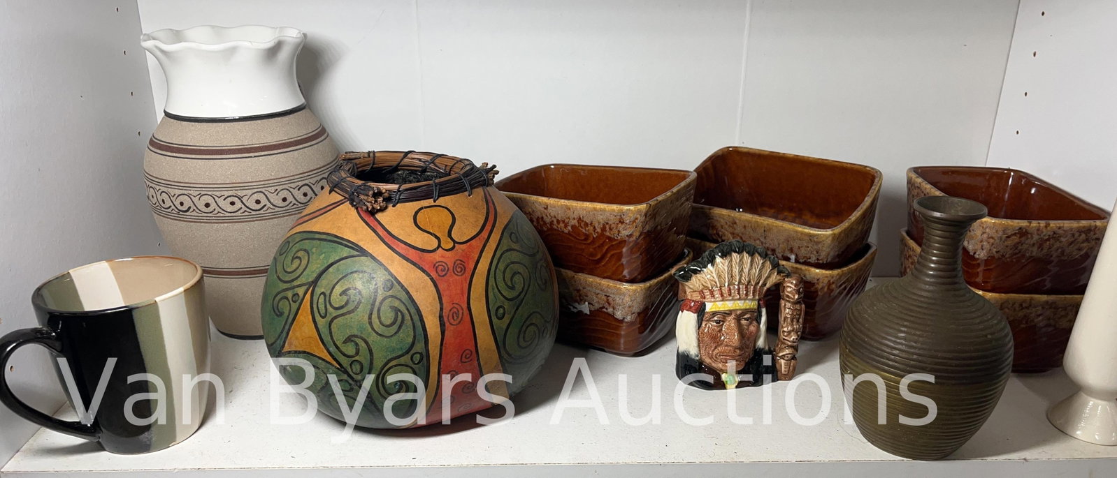 Assorted Glazed and Earthenware incl. Royal Doulton, INV. 2052: Approx. height of mug 4".