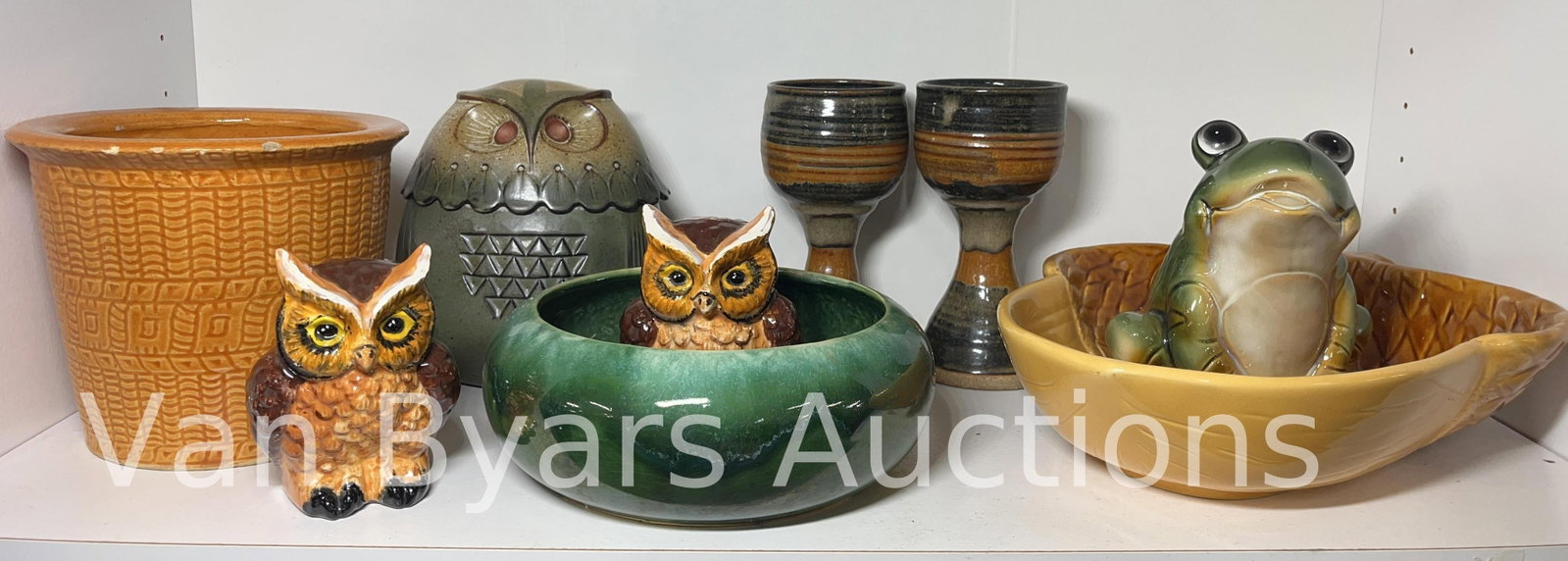 Assorted Glazed and Earthenware including figurines, INV. 2051: Approx. height of pot 6".