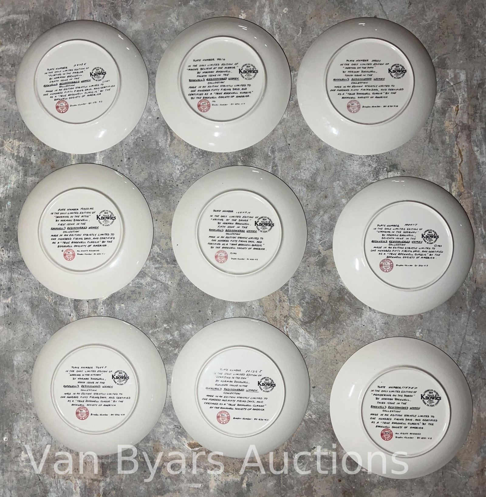 Knowles Normal Rockwell Collector Plates, 9 pieces, INV. 2039 - 2